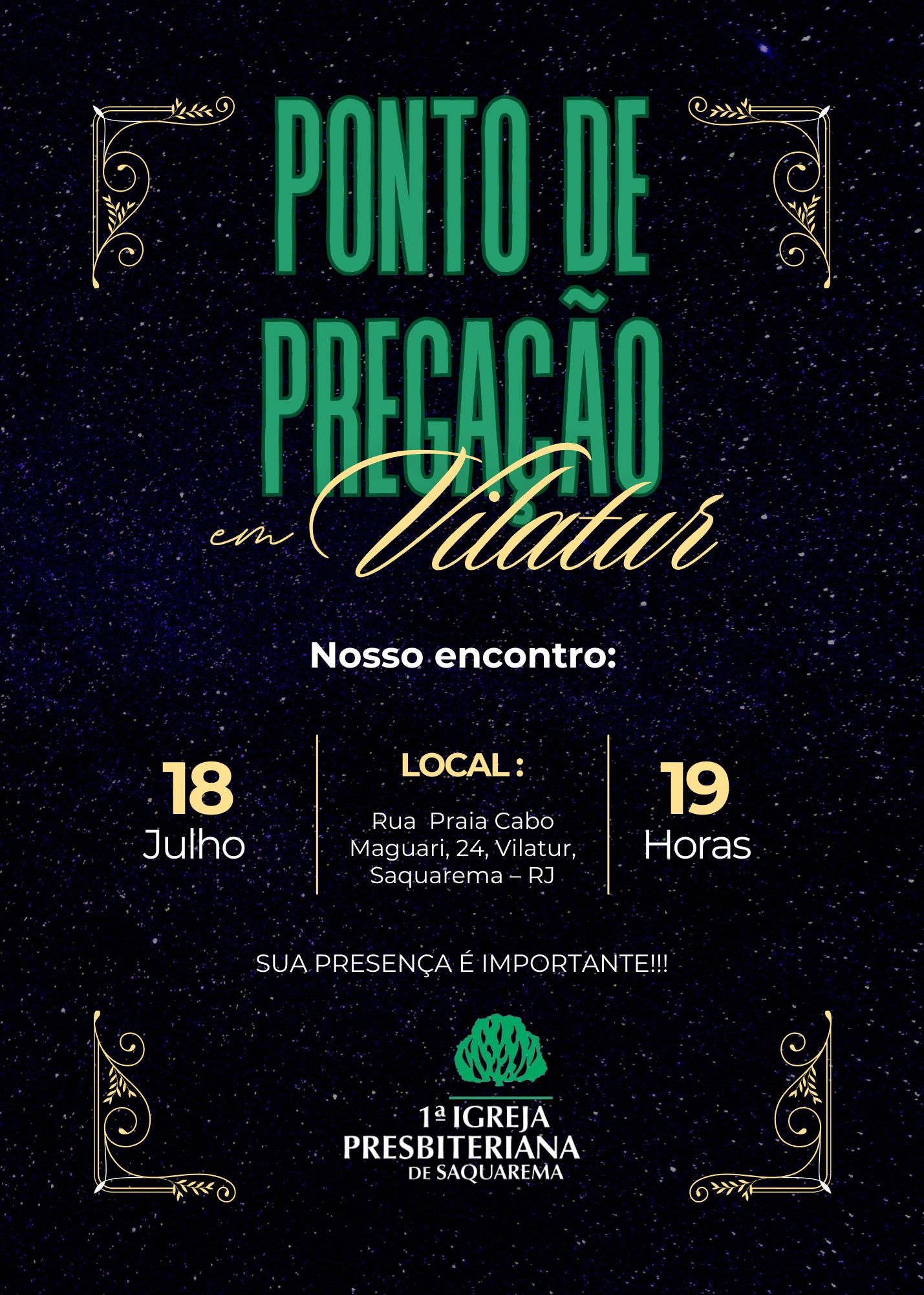 Culto no ponto de Pregação em Vilatur